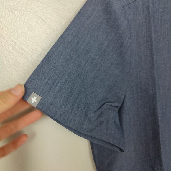 Figs Casma Scrub Top Womens XS Heather Denim Gray V-Neck Pockets Short Sleeve 66 - Picture 4 of 8